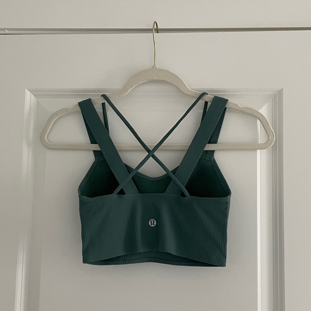 Lululemon Like A Cloud Sports Bra Ribbed Green Size 2 - Picture 15 of 16